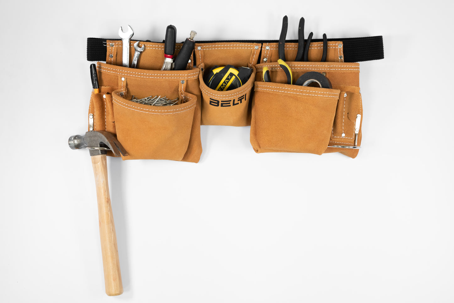 Portaherramientas de doble carnaza profesional - 11 bolsas