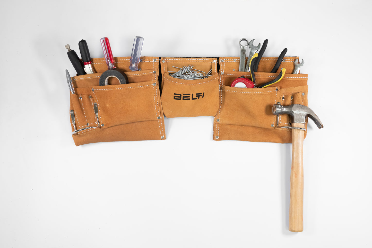 Portaherramientas de doble carnaza profesional - 11 bolsas