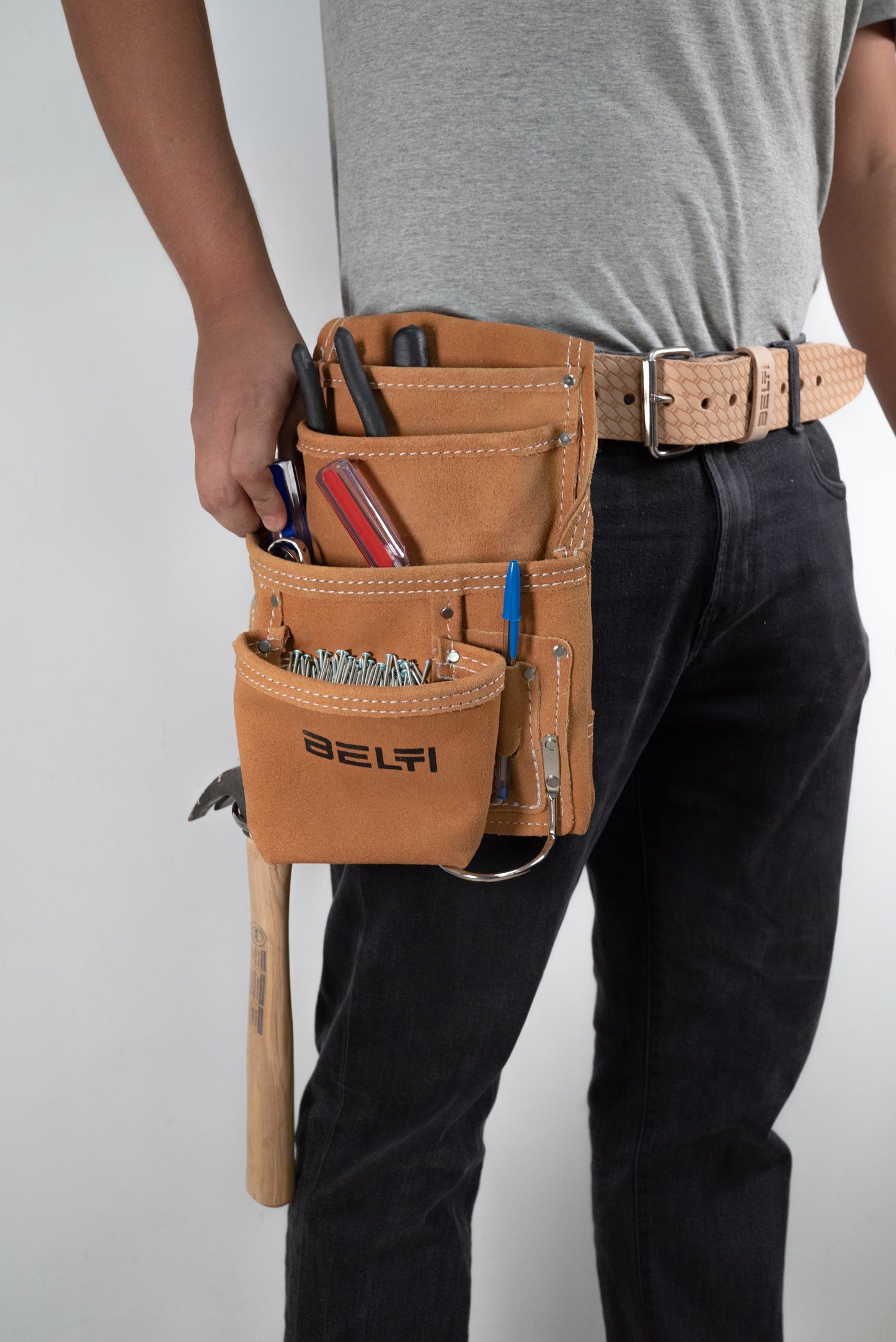 Portaherramientas sencillo de carnaza profesional - 10 bolsas